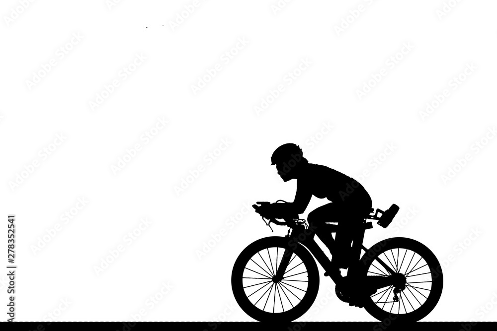 Sticker Cycling Silhouette on white background