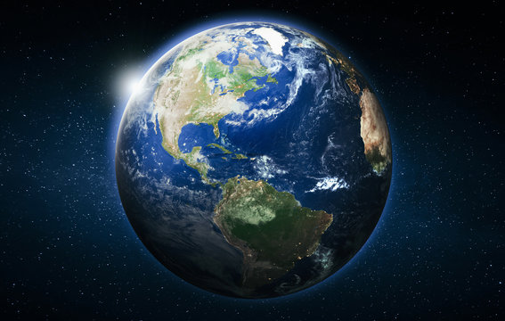 America planet Earth globe