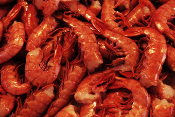red cooked shrimps background