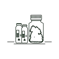 cannabis bottles medicinal products icons