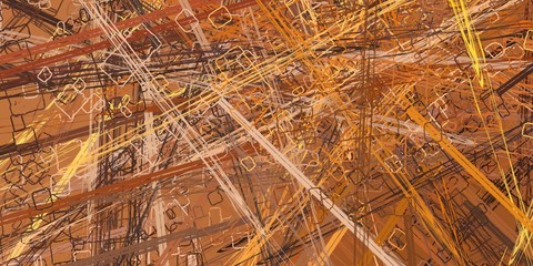 Retro style oil drawing. 2d illustration. Texture backdrop painting. Creative chaos structure element.