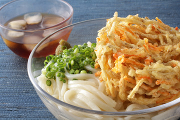 ごぼうの天ぷら入りのざるうどん