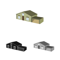 Vector design of house and villa sign. Set of house and dwelling stock symbol for web.