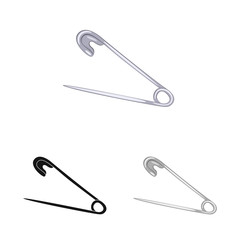 Isolated object of pin and safety icon. Set of pin and needle stock symbol for web.