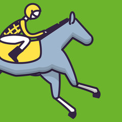 horse with jockey racecourse icon
