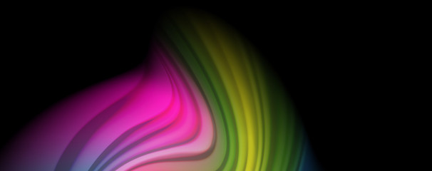 Fluid liquid color wave lines, glowing colorful light effect, abstract composition template. Geometric technology abstract pattern. Movement concept