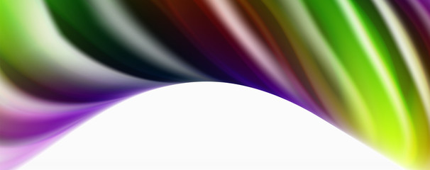 Modern techno Fluid color flow on white colorful poste. Art for your design