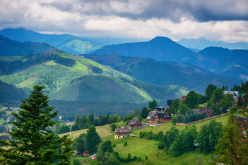 Summer landscape of Tatry mountains around Zakopane.