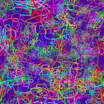Colorful line mesh fractal art, fabric & textile background.