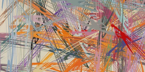 Fototapeta na wymiar Brush painting. Artistic canvas. Oil art. 2d illustration. Texture backdrop. Creative chaos structure element.