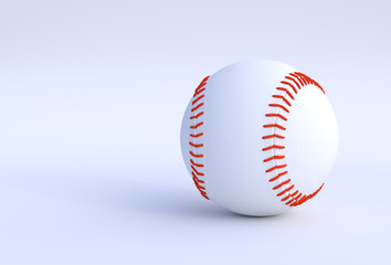 Baseball isolated on a white background. Minimalism, creative sports concept. 3D rendering illistration