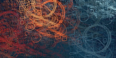 Handmade surreal abstract pattern. Modern artistic canvas. 2d illustration. Texture backdrop painting. Creative chaos structure.