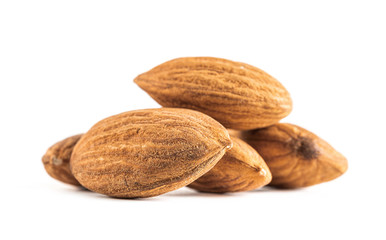 almond seeds isolated on white background