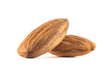 almond seeds isolated on white background