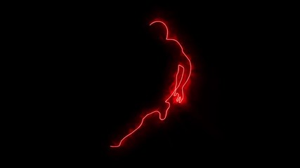 Red American Football Player Animated Logo with Reveal Effect