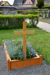 friedhof, schlichtes grab