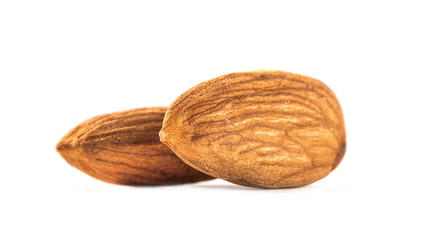 almond seeds isolated on white background