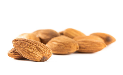 almond seeds isolated on white background
