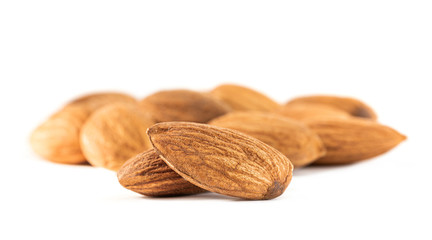 almond seeds isolated on white background