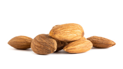 almond seeds isolated on white background