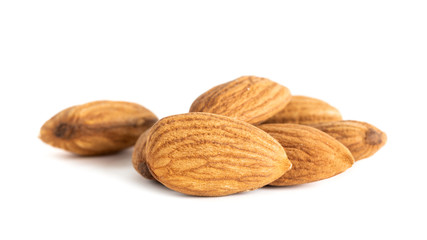 almond seeds isolated on white background