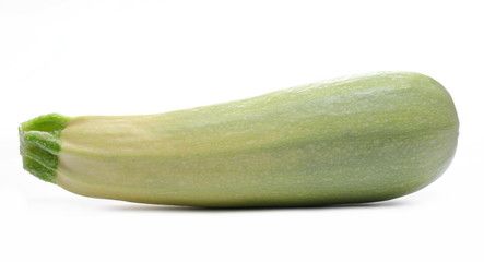 Fresh green zucchini isolated on white background