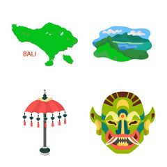 Vector design of bali and indonesia logo. Collection of bali and caribbean stock vector illustration.