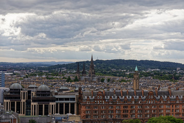 Edinburgh cityscape, view from the castle - Scotland, United Kingdom
