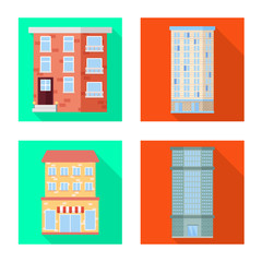 Fototapeta premium Vector design of municipal and center icon. Set of municipal and estate stock vector illustration.