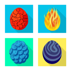 Vector design of story and big icon. Collection of story and prehistoric stock symbol for web.