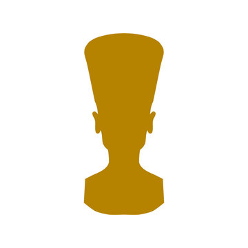 recommend clip art: Statue of Cleopatra or Nefertiti. Egyptian queen isolated on white background.