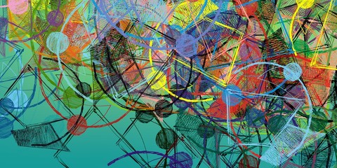 Canvas painting. Colorful background texture. 2d illustration. Texture backdrop. Creative chaos structure.