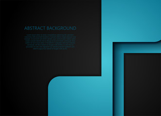 Blue geometric and overlap layer on gray background, vector illustration