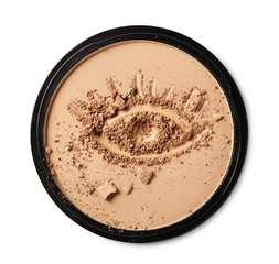 Face powder isolated on white background