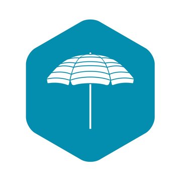 Beach umbrella icon. Simple illustration of beach umbrella vector icon for web