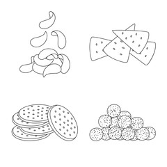 Vector design of product and menu logo. Collection of product and flavor vector icon for stock.