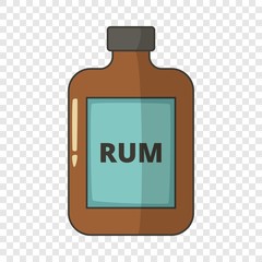 Bottle of rum icon. Cartoon illustration of bottle of rum vector icon for web design