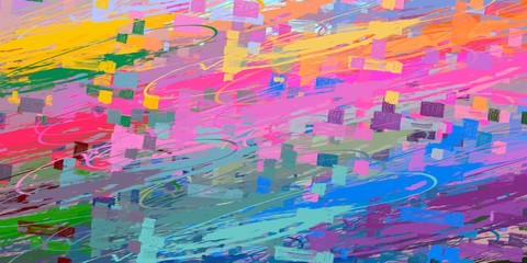 Modern art. Artistic brush. Oil painting. 2d illustration. Texture backdrop. Creative chaos structure.