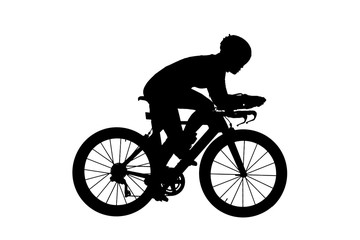 Obraz premium Cycling Silhouette on white background