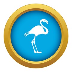 Flamingo icon blue vector isolated on white background for any design