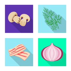 Vector illustration of taste and product icon. Set of taste and cooking stock vector illustration.