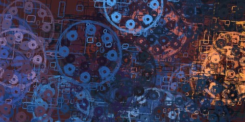 Handmade surreal abstract pattern. Modern artistic canvas. 2d illustration. Texture backdrop painting. Creative chaos structure.