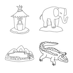 Fototapeta premium Isolated object of entertainment and forest sign. Collection of entertainment and park vector icon for stock.