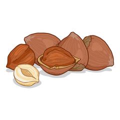 Vector Cartoon Pile of Hazelnuts