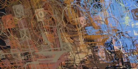 Canvas painting. Colorful background texture. 2d illustration. Texture backdrop. Creative chaos structure.