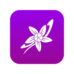 Vanilla sticks with a flower icon digital purple for any design isolated on white vector illustration
