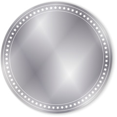 vector round silver banner on white background