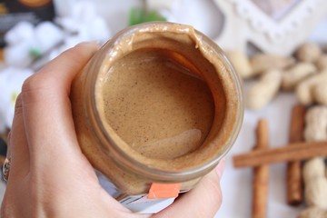 Peanut butter in a jar