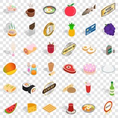 Shopping icons set. Isometric style of 36 shopping vector icons for web for any design