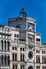 Elements of architecture of houses on the streets of the canals of the city of Venice in Italy. 
